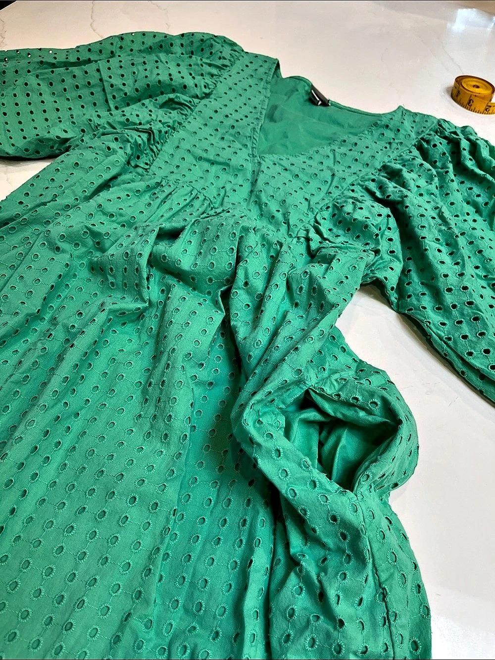 A New Day Green Eyelet Midi Dress Size Medium - Picture 5 of 7